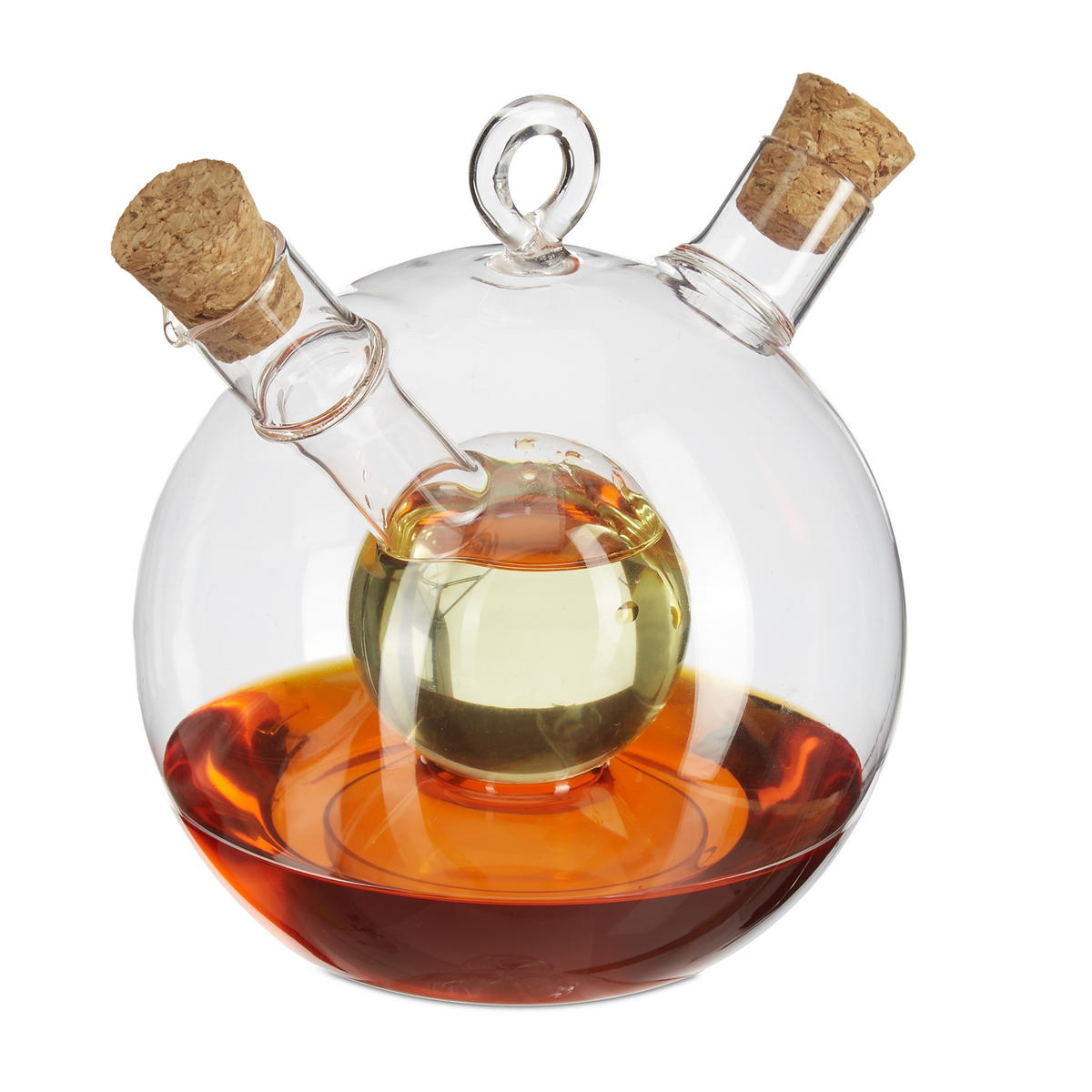 ESSIGSPENDER - Transparent, Glas/Naturmaterialen (12.5/11/10cm) - Relaxdays