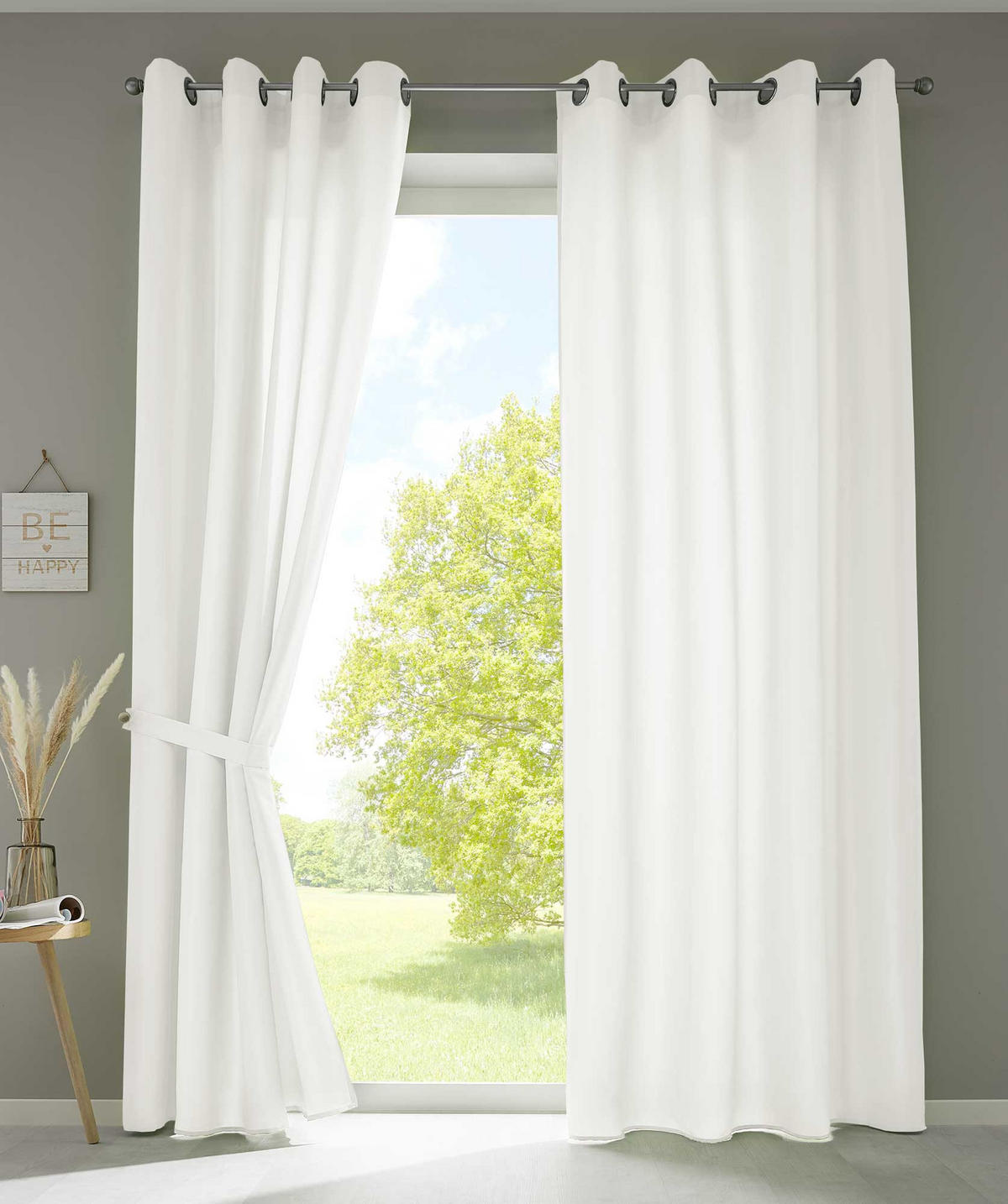 VORHANG 2ER SET BERLIN HxB 245x140cm Creme - Creme, Textil (140/245/245cm) - Gardinenbox
