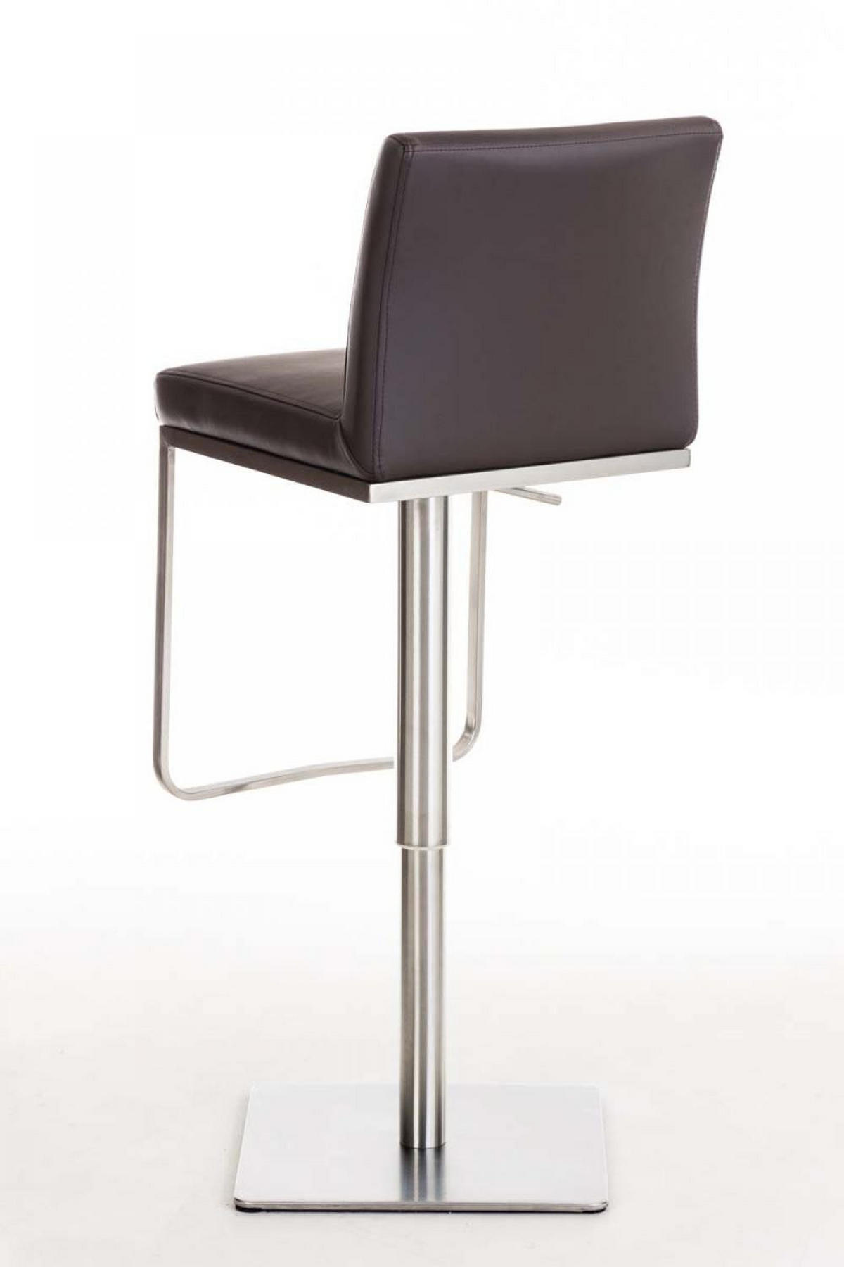 BARHOCKER 2er Set Lederlook Braun - Edelstahlfarben/Braun, Textil/Metall (42/86/44cm) - CLP