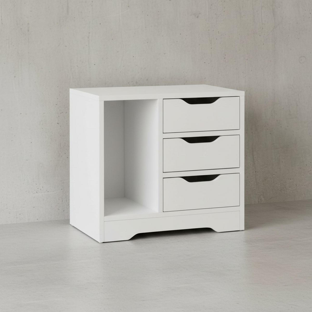 NACHTTISCH – Melaminharz, mit Ablage, modern, kompakt - Weiß, Holz (49/50/30cm) - KADIMA DESIGN