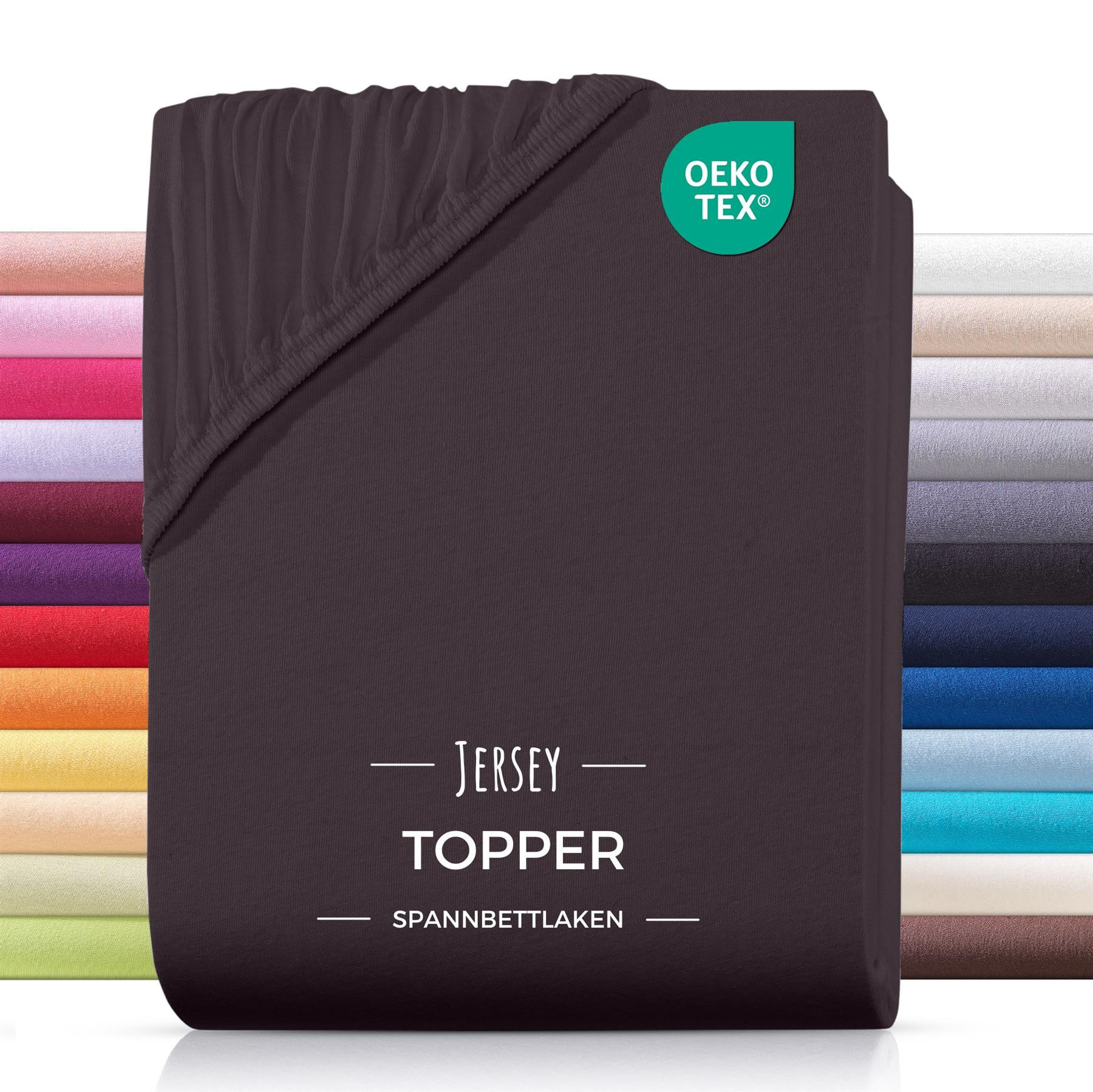 TOPPER-SPANNBETTLAKEN Jersey Bettlaken 200x200 cm Braun - Dunkelbraun, Textil (200/200cm) - Carpe Sonno
