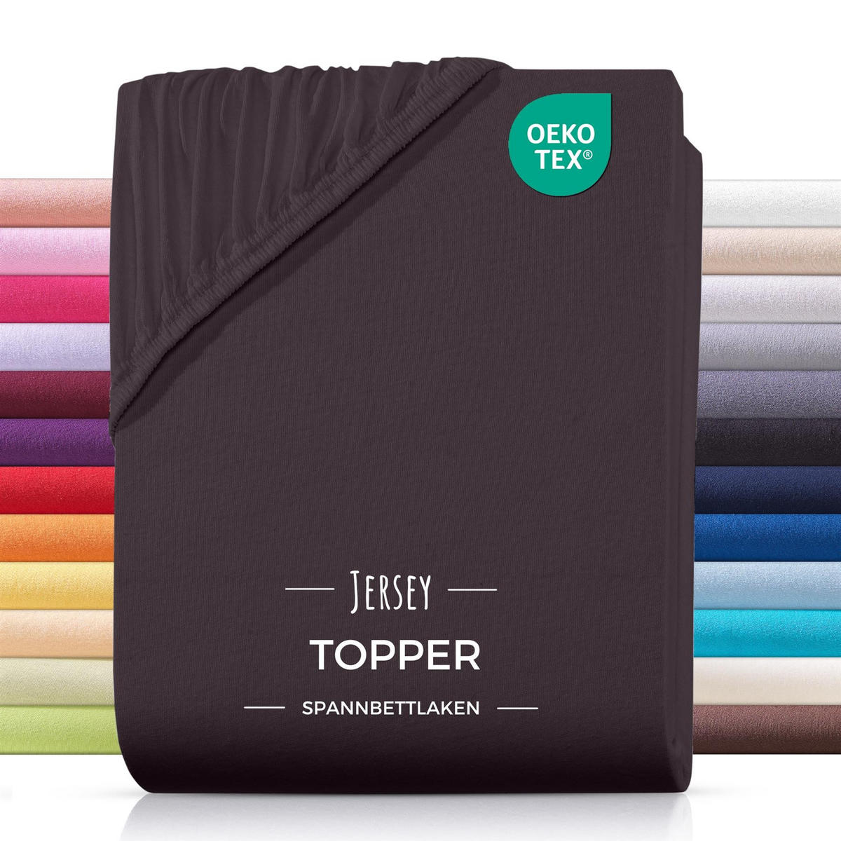 TOPPER-SPANNBETTLAKEN Jersey Bettlaken 200x200 cm Braun - Dunkelbraun, Textil (200/200cm) - Carpe Sonno