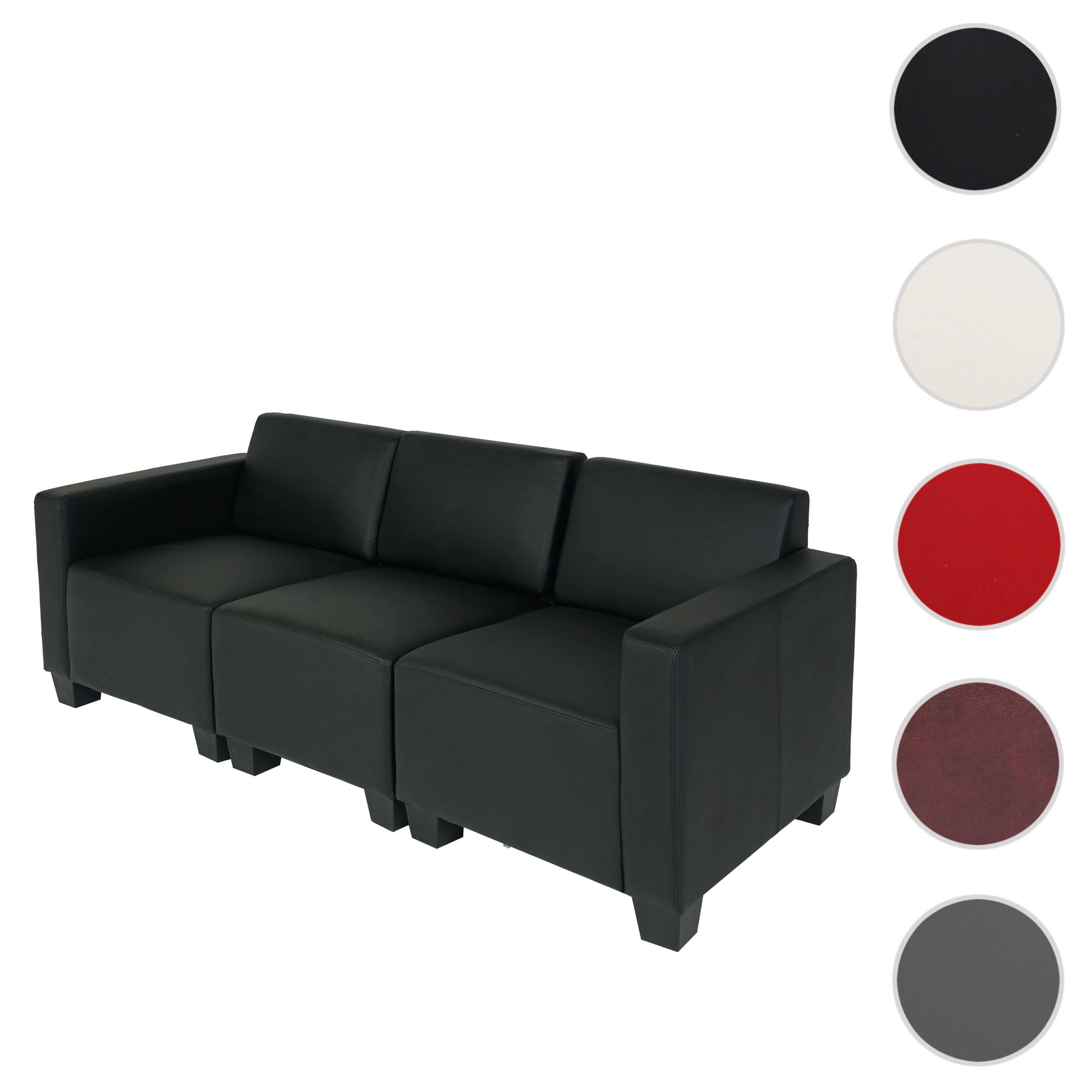 3-SITZER SOFA Schwarz - Schwarz, Textil (193/76/72cm) - MCW