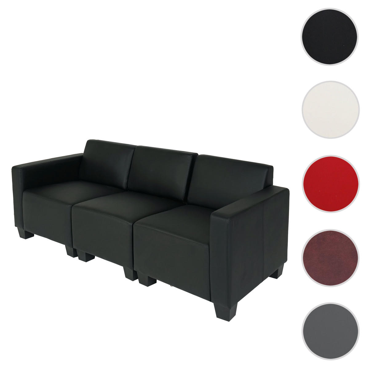 3-SITZER SOFA Schwarz - Schwarz, Textil (193/76/72cm) - MCW