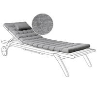 LIEGENAUFLAGE Grau meliert 56/189 cm Cesana Premium - Grau, Textil (189/5/56cm) - Beliani