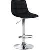BARHOCKER Lederlook schwarz - Chromfarben/Schwarz, Textil/Metall (43/87/46.5cm) - CLP
