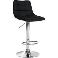 BARHOCKER Lederlook schwarz - Chromfarben/Schwarz, Textil/Metall (43/87/46.5cm) - CLP