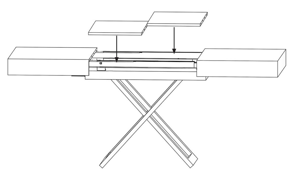 COUCH-/ESSTISCH Sanna U Davos Eiche trüffelbraun 120 - 200 / 80 / 27 - 80cm - Trüffeleichefarben/Schwarz, Holz/Holzwerkstoff (80/120/27cm) - Feldmann-Wohnen