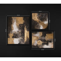 GEMÄLDE Impuls Schattenfugenrahmen Schwarz 3-teilig - Schwarz, Holz (80/60cm) - YS-art gallery