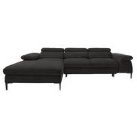 ECKSOFA L-Form 290 cm Amaro M mit Schlaffunktion, Links, Schwarz - Schwarz, Holz (288/182cm) - Emporius