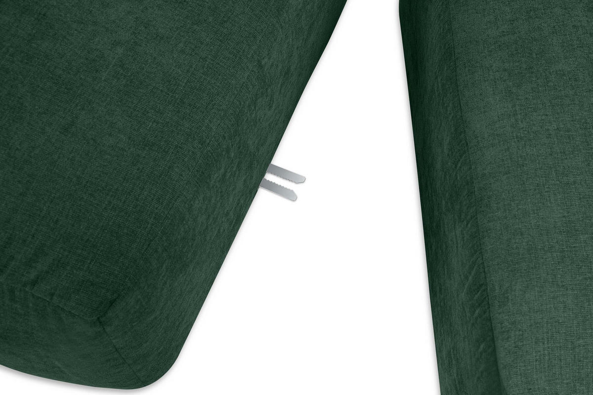 PANORAMA-ECKSOFA BUFFO 7/8 Sitzer mit extrem weicher Sitzfläche, Gewebestoff, maritim - Grün, Textil (424/73/180cm) - KONSIMO®