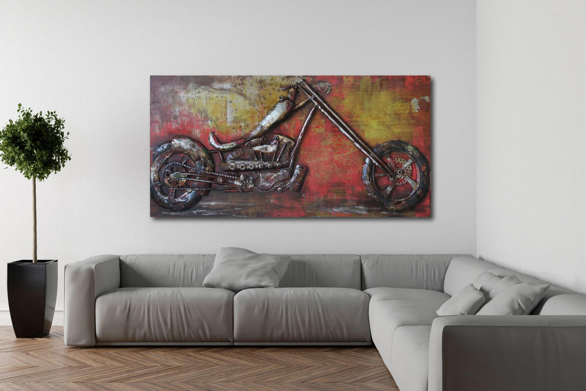 METALLBILD Rot 120/60 cm - Rot, Metall (7.5/60cm) - KUNSTLOFT