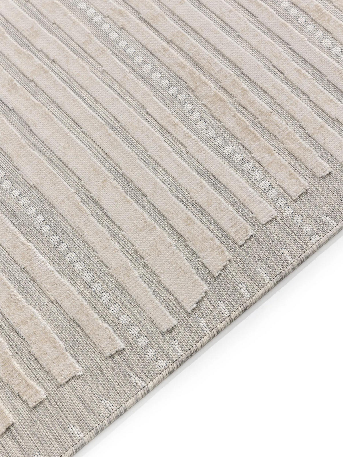 VNITŘNÍ a venkovní běhoun Flora Šedá 80x300 cm - krémová, plast/umělá hmota (80/300cm) - benuta