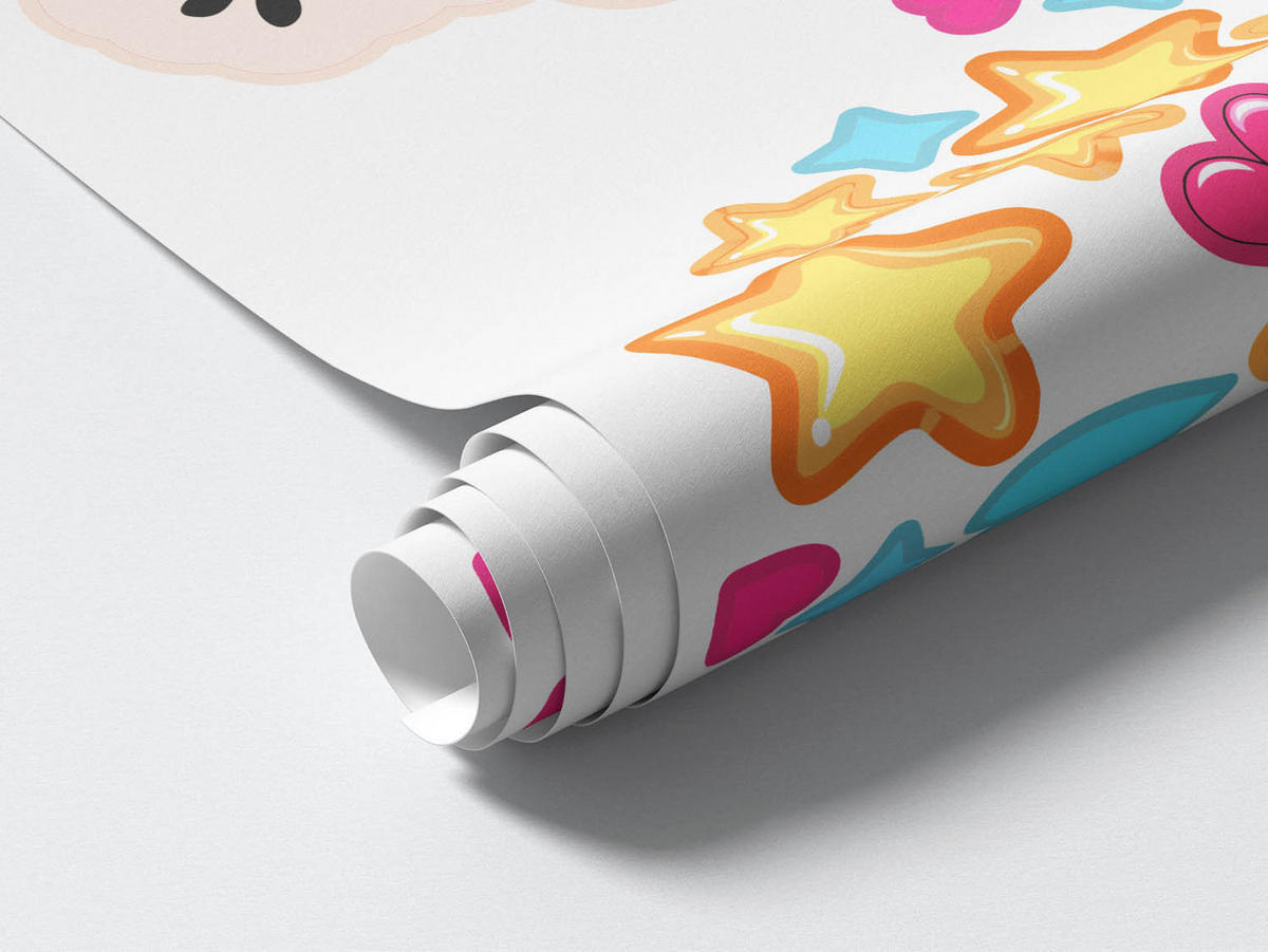 WANDAUFKLEBER 80x111cm - Bunte Einhörner - Multicolor, Kunststoff (80/111/0.1cm) - Wallfluent