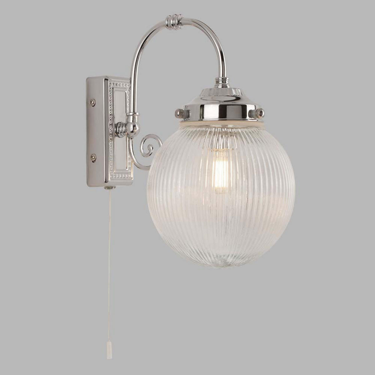 WANDLEUCHTE Metall Chrom Silber - Silberfarben, Glas (16/27/25cm) - SearchLight