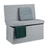 FALTBARER Sitzhocker - Grau, Holzwerkstoff/Textil (76/73/38cm) - Relaxdays