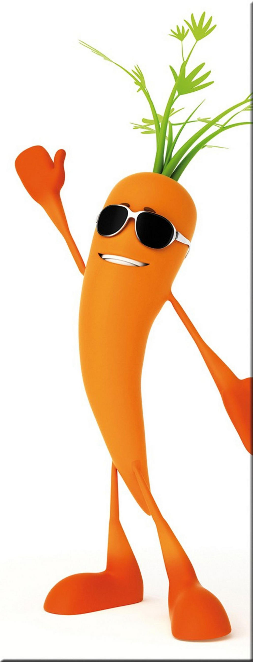 GLASBILD 30x80 cm Küche lustig orange - Gelb, Glas (30/80cm) - artissimo