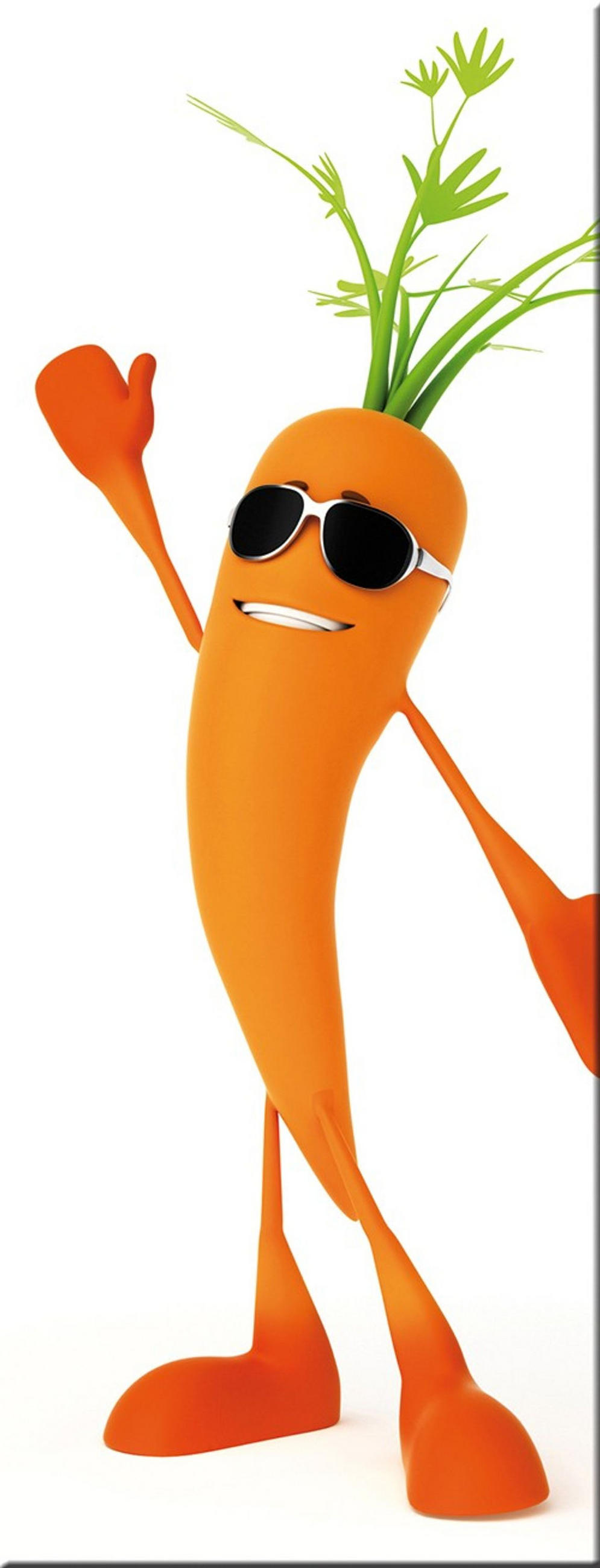 GLASBILD 30x80 cm Küche lustig orange - Gelb, Glas (30/80cm) - artissimo