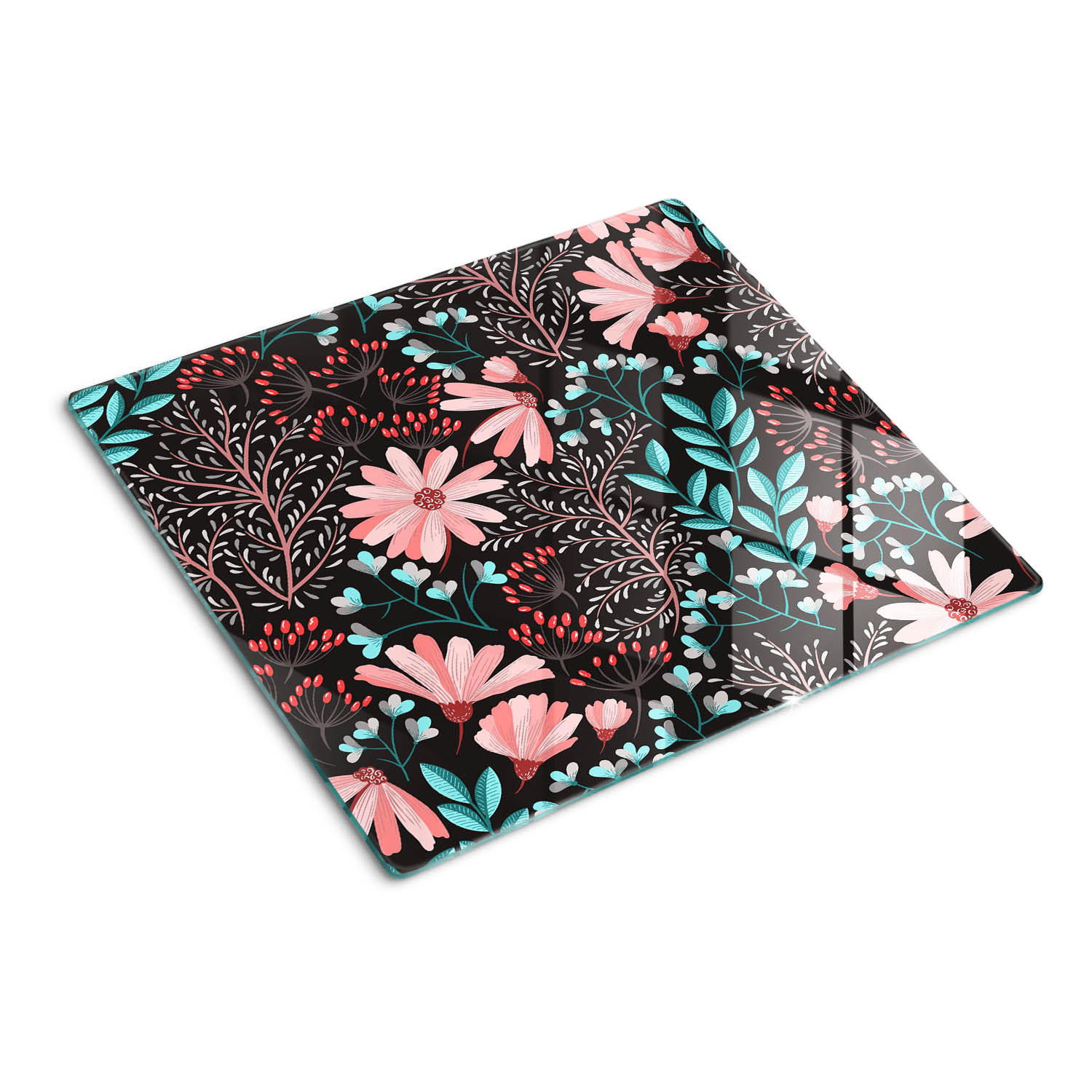 GLASPLATTE 60x52 cm Frühlingsblumen - Multicolor, Glas (60/0.4/52cm) - TULUP