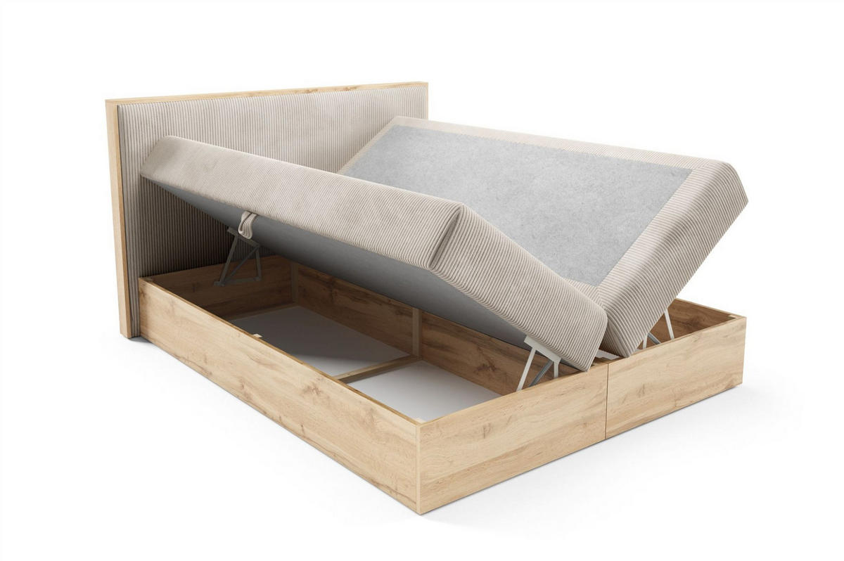 BOXBETT Roland Premium - Gelb, Holzwerkstoff/Textil (140/220cm) - Fun Möbel
