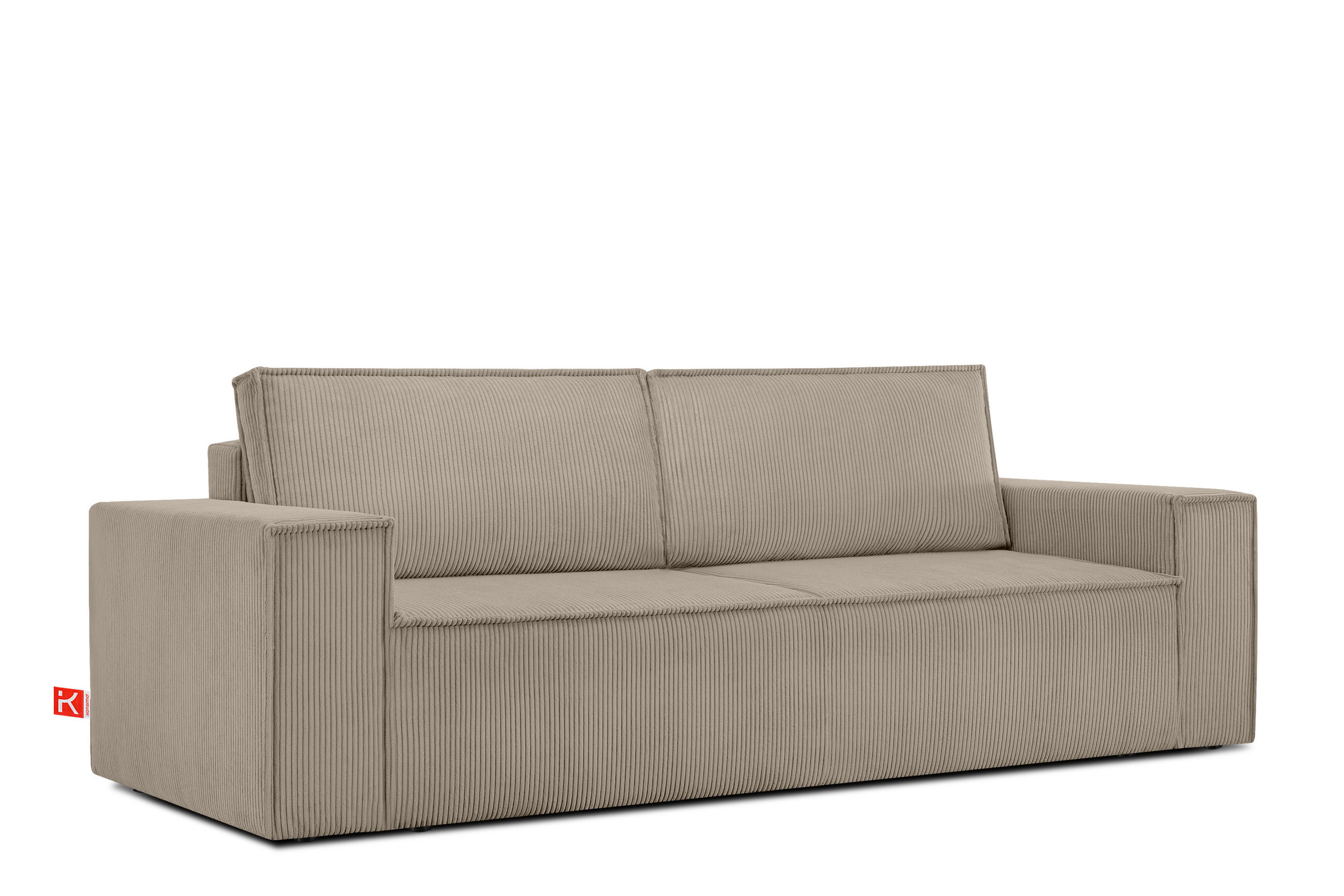 3-SITZER-SCHLAFSOFA NAPI in Pet Friendly Cord-Stoff, beige - Beige/Schwarz, Textil (244/89/101cm) - KONSIMO®