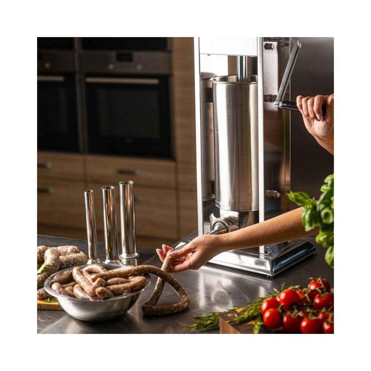 WURSTFÜLLER Silber 37/30/64,9 cm 62910 - Silberfarben, Metall (30/64.9/37cm) - Klausberg 