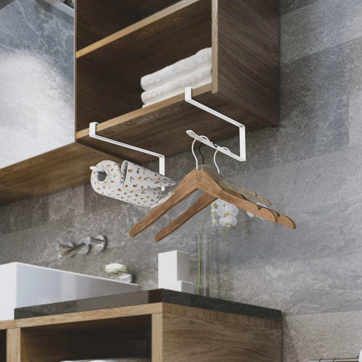 PAPIERROLLENHALTER (2-tlg. Set) - Weiß, Metall (1.1/10/26cm) - Intirilife