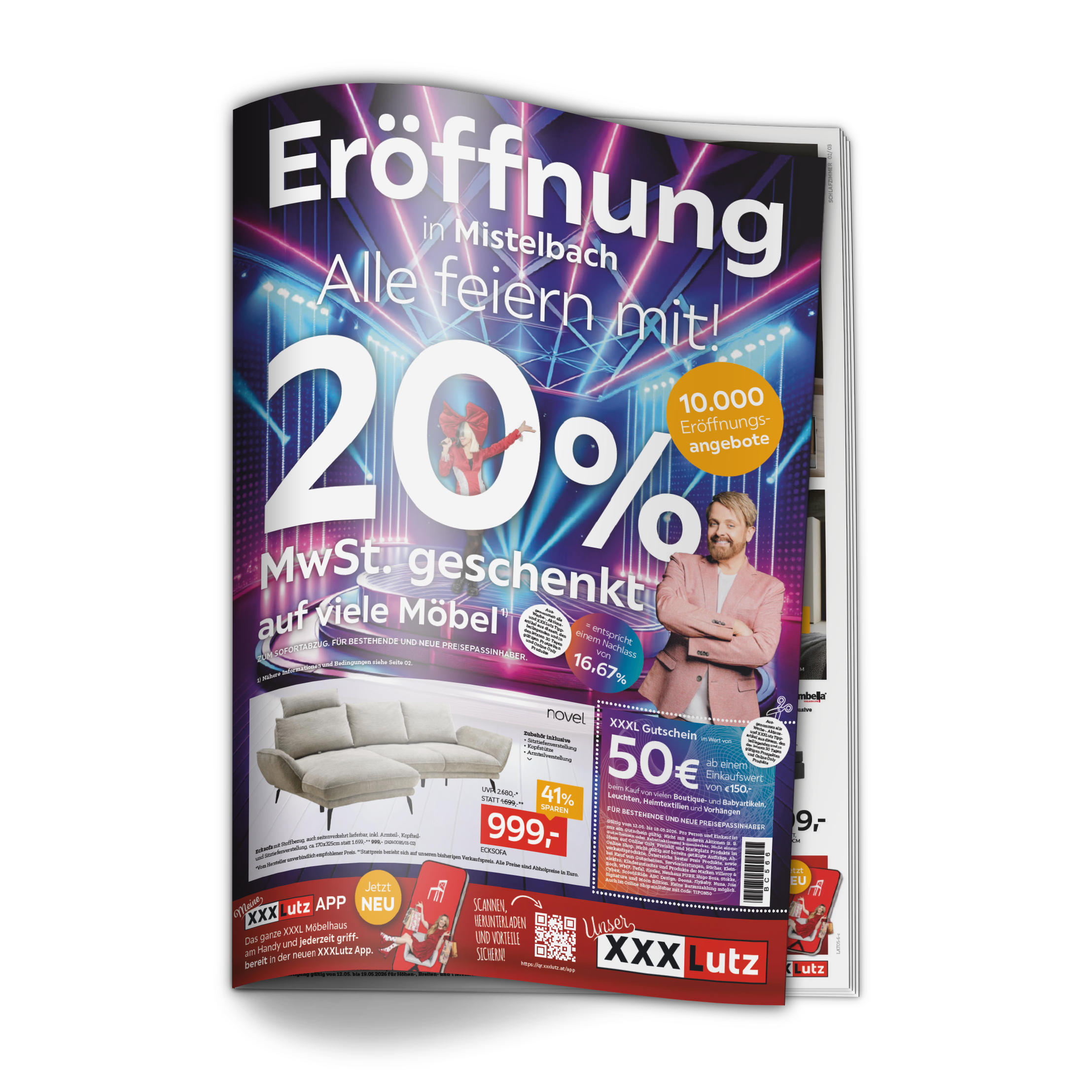 Eröffnung Mistelbach alle Feiern mit 20% MwSt. geschenkt auf viele Möbel