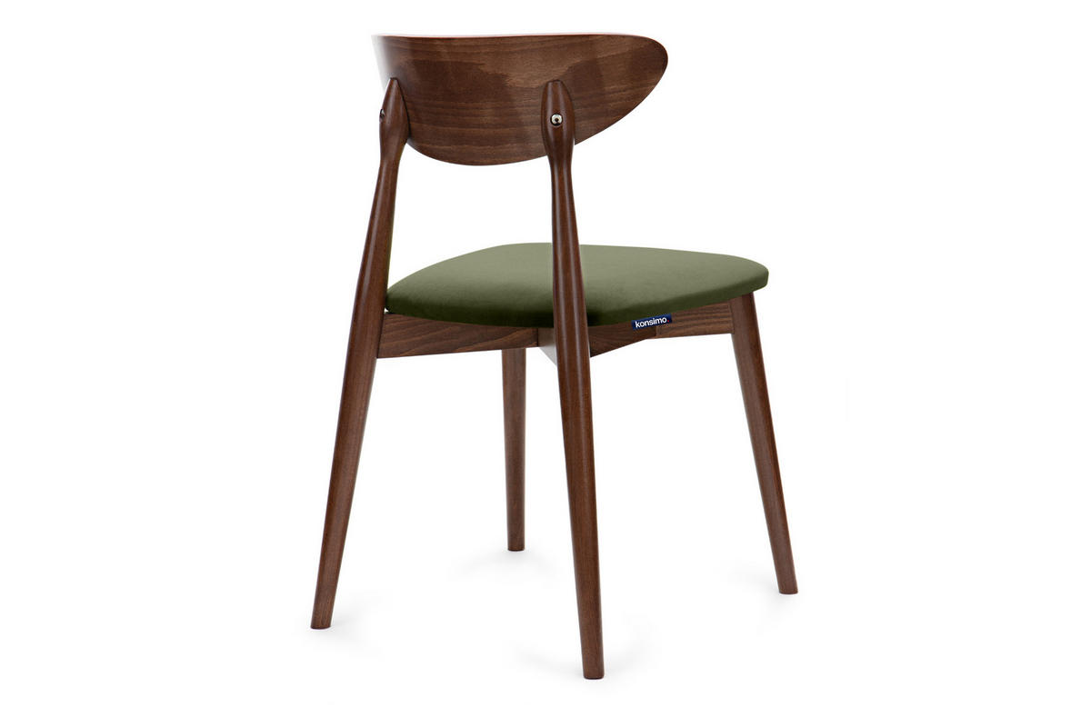 ESSZIMMERSTÜHLE RABI (2er-Set), grün / Nussbaum mittel - Haselnussfarben/Grün, Holz/Buchenholz (47/79/45cm) - KONSIMO®