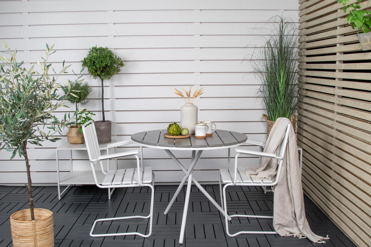 GARTENESSTISCH PARMA Grau 90x90x74 cm - Grau, Metall (90/90/74cm) - FURNLUX