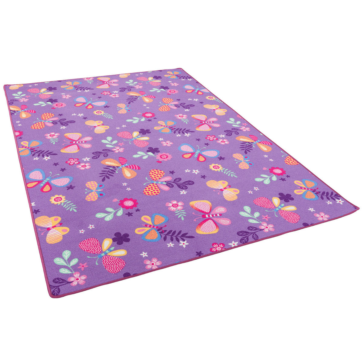 KINDER SPIEL TEPPICH SCHMETTERLING - Lila, Textil (80/200cm) - Snapstyle