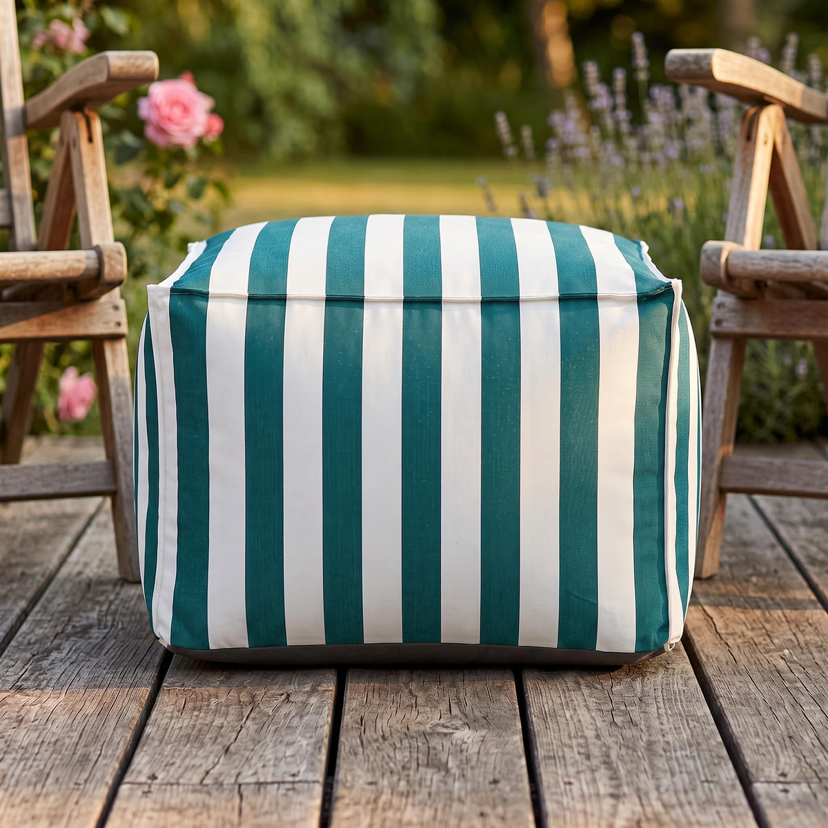 OUTDOOR Pouf Sitzsack SOFT für Garten & Terrasse, Grün - Grün, Textil (70/40/70cm) - Muffo