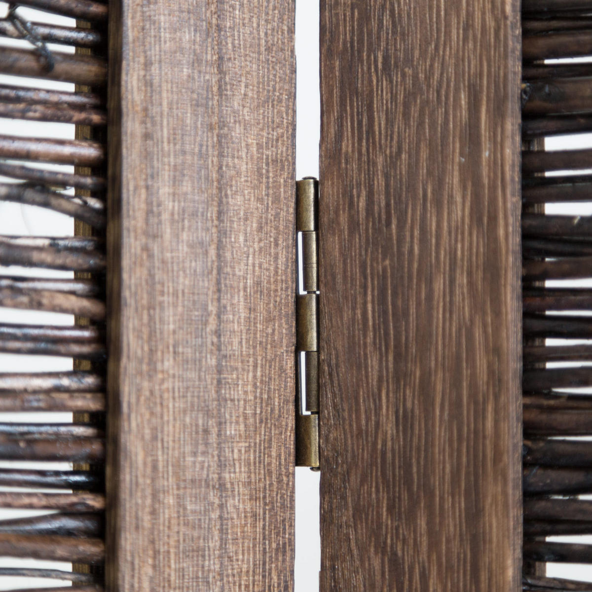 PARAVENT 3-tlg. 120/170 cm Braun Weide geflochten - Braun, Holz (120/170/2cm) - Homestyle4u