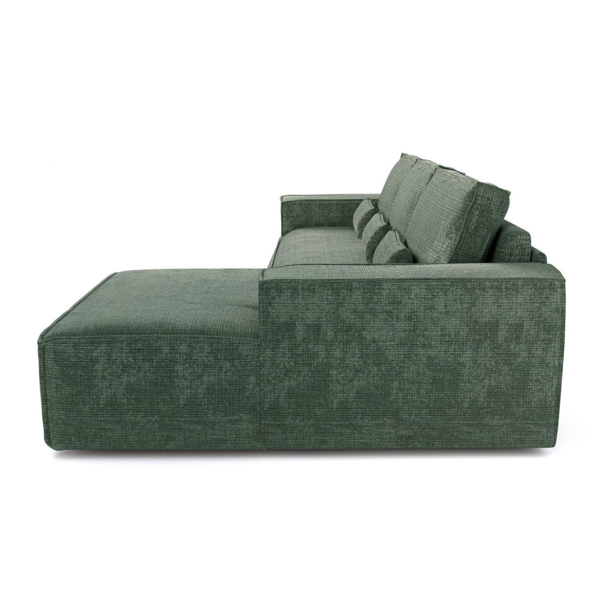ECKSOFA rechtwinklig JUNE Geprägter Samt Smaragdgrün 320cm - Smaragdgrün/Grün, Textil (320/165cm) - Premium Interiors