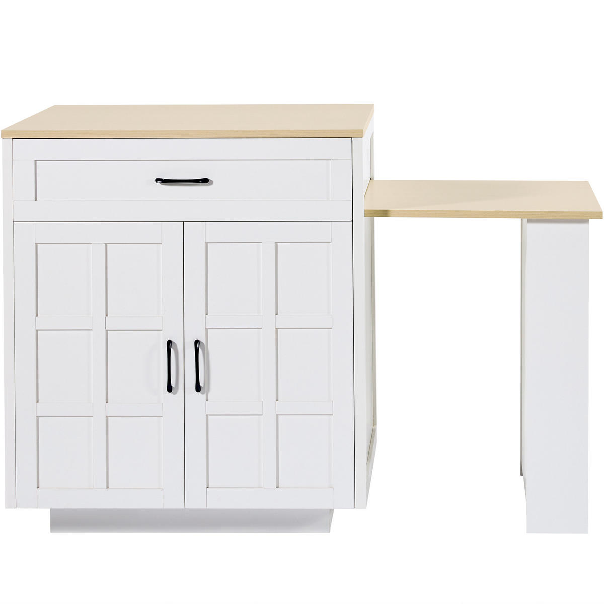 BARTISCH 133–202/70/93,5 cm, Weiß - Weiß, Holzwerkstoff (70/93.5/202cm)