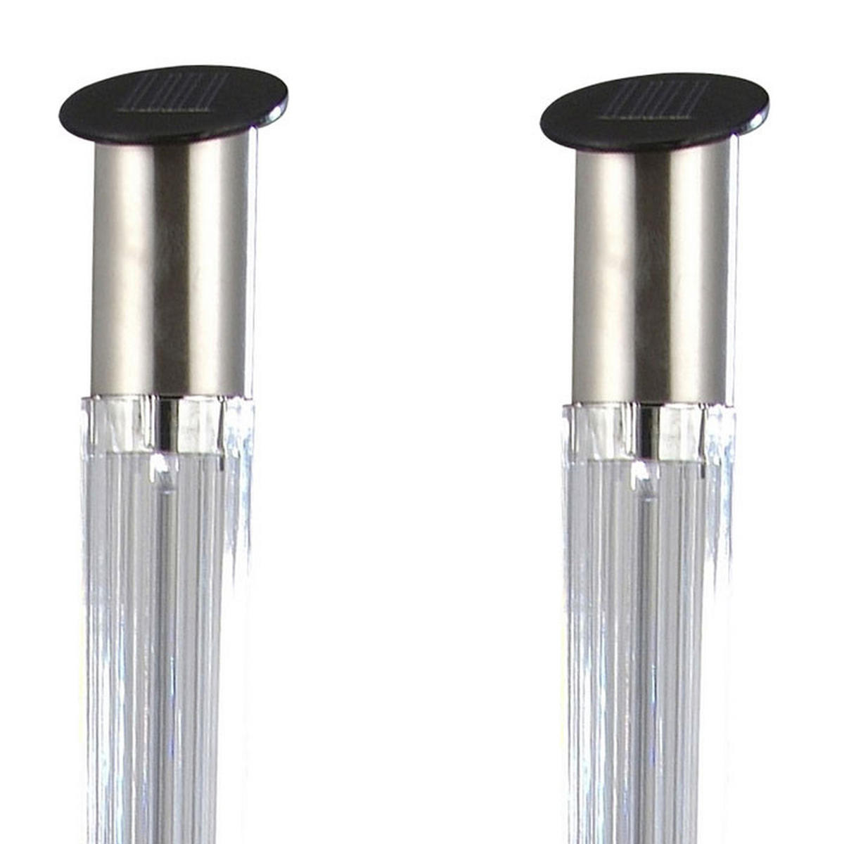 LED AUSSENLEUCHTE Edelstahl Silber 3er Set - Silberfarben, Metall (5/5/70cm) - Globo Lighting