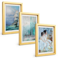 BILDER SET 3er Set - 20x30 cm Goldrahmen - Abstrakte Tänzerin auf dem Schiffsmeer - Goldfarben, Kunststoff (20/30cm) - TULUP