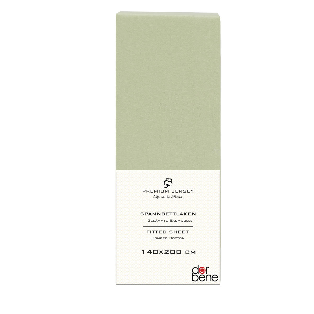 SPANNBETTLAKEN Premium Jersey Baumwolle - Hellgrün, Naturmaterialien (140/200cm) - DarBene