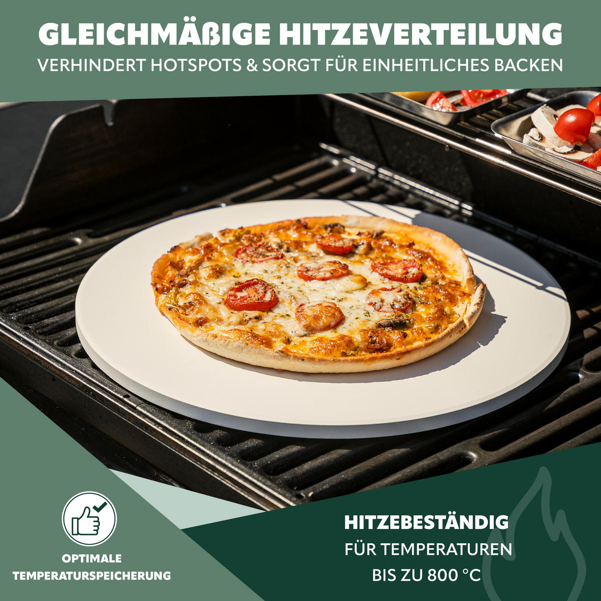 PIZZASTEIN 2er-Set, beige - Naturfarben, Naturmaterialien (30/1/37.5cm) - bremermann
