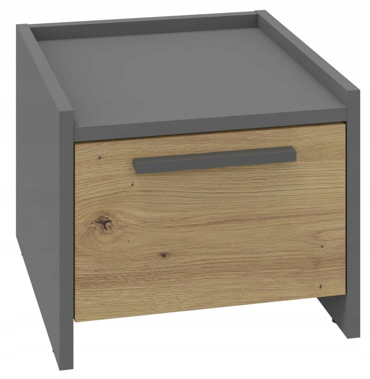 NACHTTISCH ALTIVO 1SW Anthrazit Grau-Artisan Eiche 36/35,6/29,6 cm - Anthrazit/Eiche Artisan, Holzwerkstoff (36/29.6/35.6cm) - Matkam Möbel