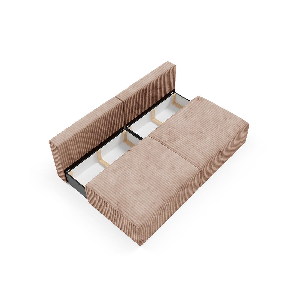 SOFA Angela 3 Sitzplätze Hellbraun - Braun, Holz (216/86/102cm) - Petits-meubles