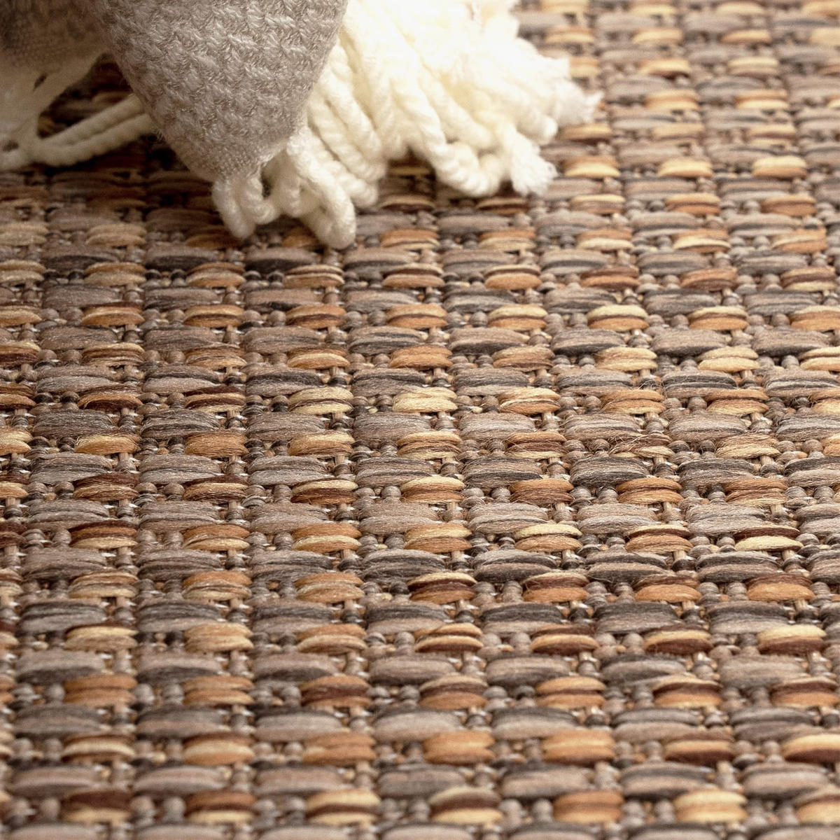 OUTDOOR Teppich Natur Balkon, Terrasse schmutzabweisend Beige Rechteckig 160x220 - Beige, Textil (160/220cm) - KADIMA DESIGN