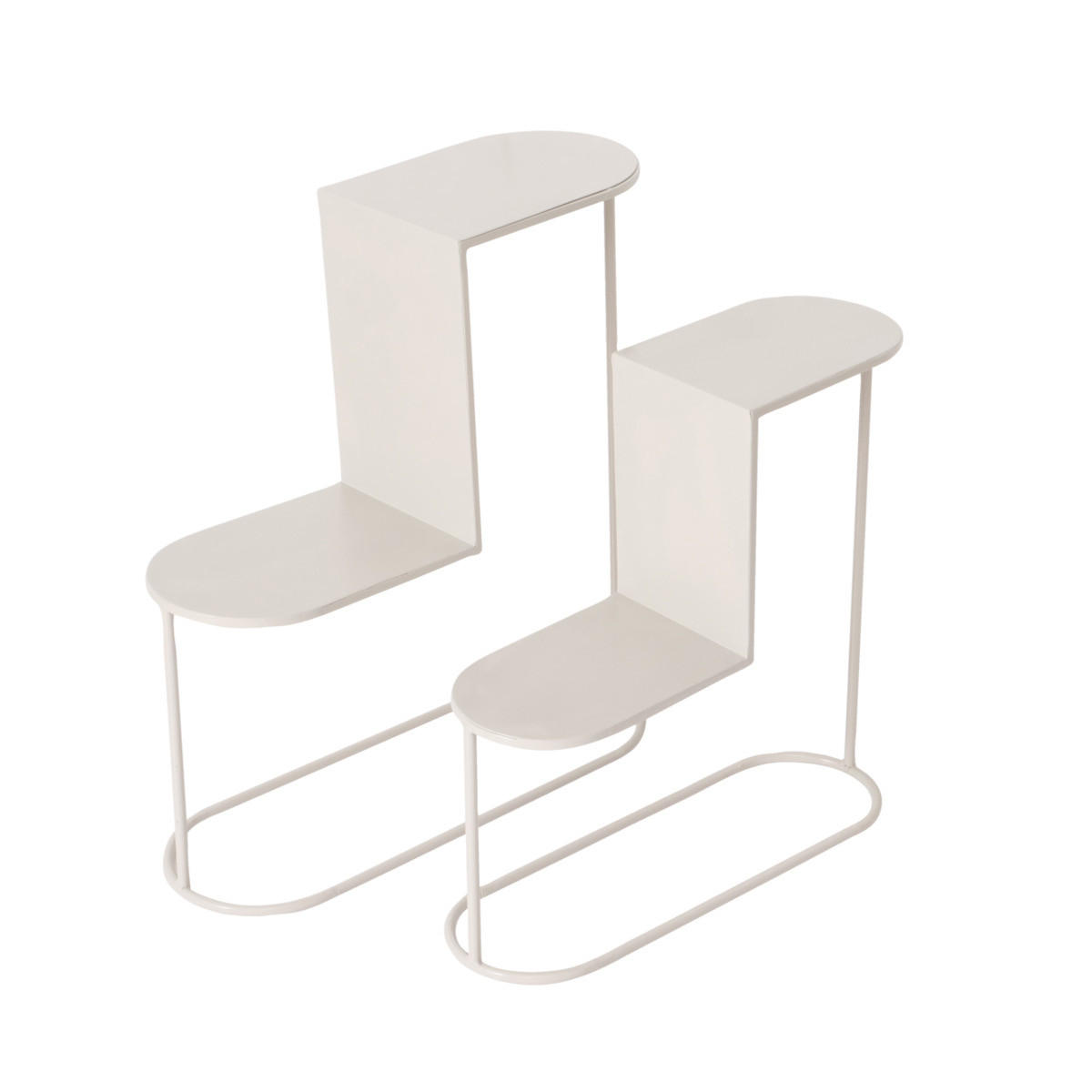 BLUMENTREPPE Pluto 45-55 cm 2er-Set - Beige, Metall (18/55/50cm) - Boltze Home