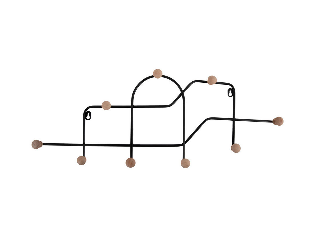 WANDGARDEROBE Maze 71/4/27 cm - Schwarz, Metall (4/27/71cm) - Present Time