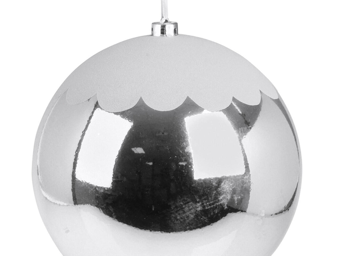 WEIHNACHTSBAUMSCHMUCK Silbernes Ornament mit Schnee 25 cm - Silberfarben, Kunststoff (30/30/30cm) - LAALU