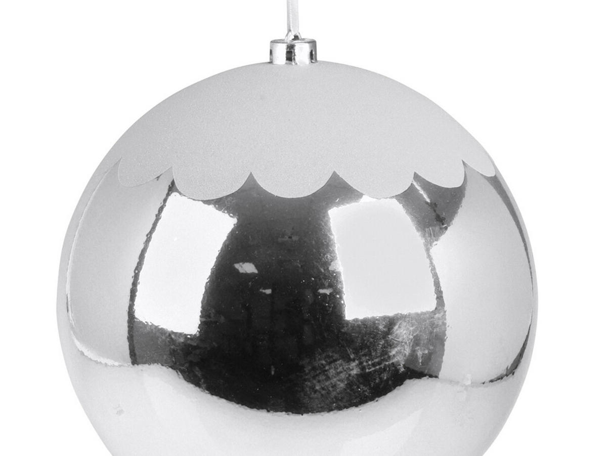 WEIHNACHTSBAUMSCHMUCK Silbernes Ornament mit Schnee 25 cm - Silberfarben, Kunststoff (30/30/30cm) - LAALU