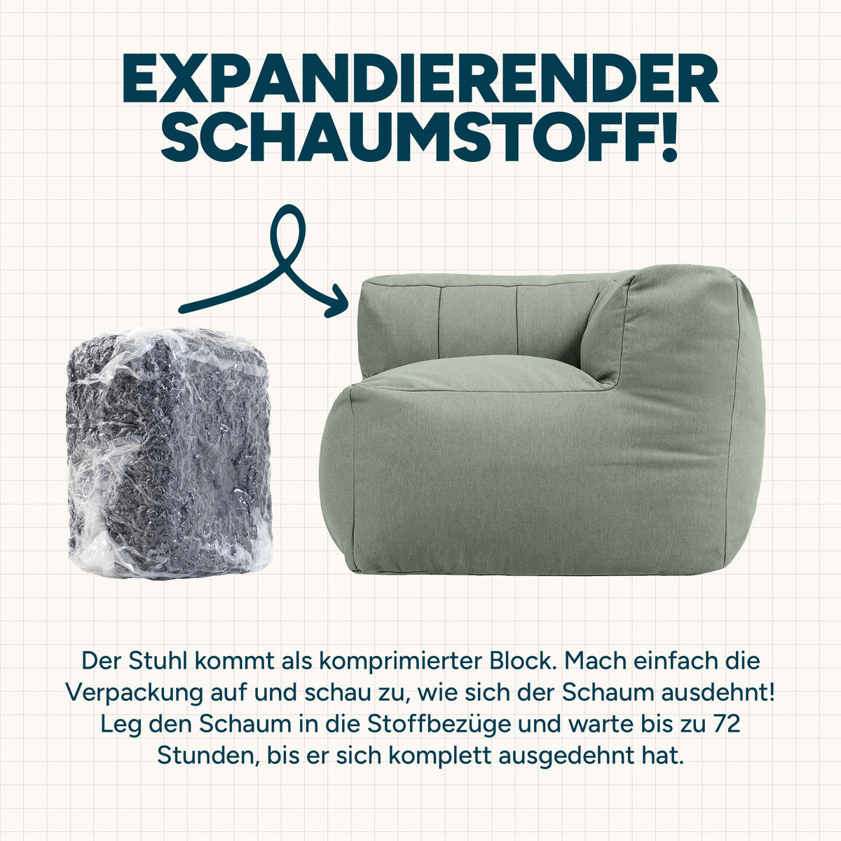 SITZSACK-SOFA Ecksessel - Grün, Textil (100/68/100cm) - icon