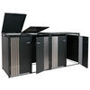 4ER-MÜLLTONNENVERKLEIDUNG Anthrazit, Silber - Anthrazit/Silberfarben, Metall (264/122/84cm) - MCW