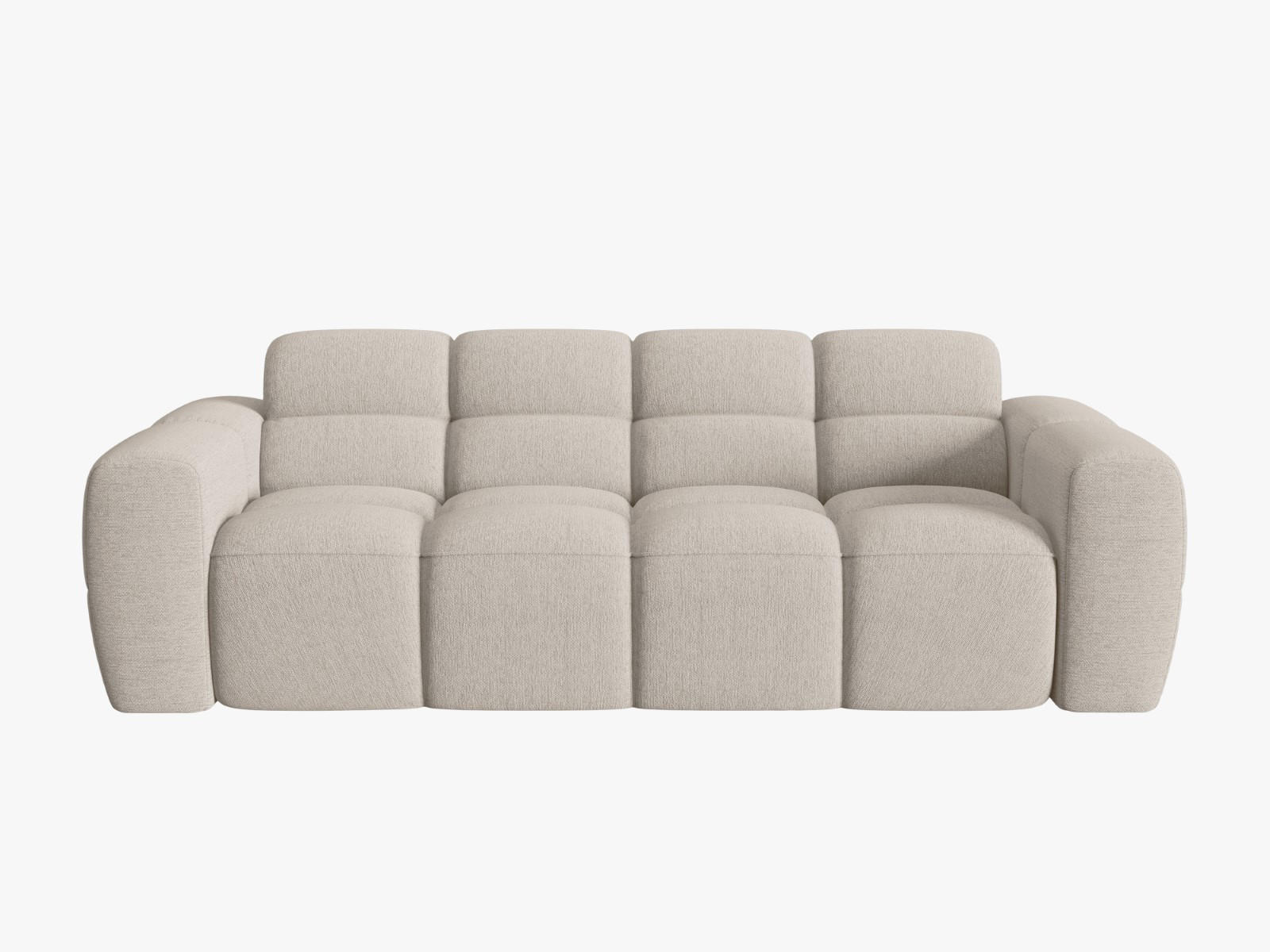 SOFA Lisa aus strukturiertem Stoff sand 3 Sitzplätze - Sandfarben, Textil (101/77/216cm) - Micadoni
