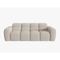SOFA Lisa aus strukturiertem Stoff sand 3 Sitzplätze - Sandfarben, Textil (101/77/216cm) - Micadoni